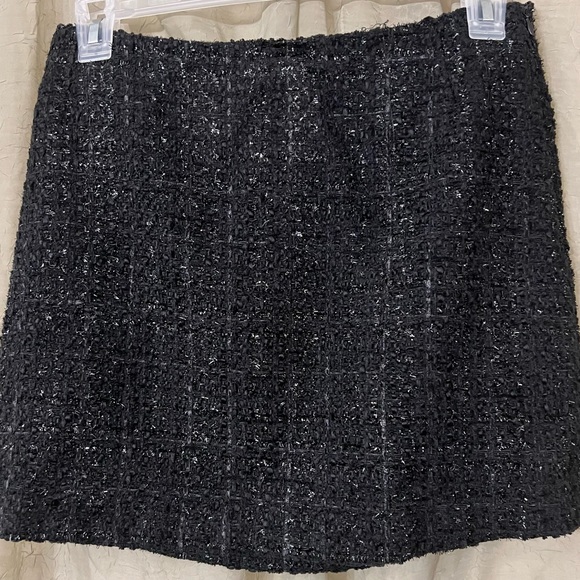 Vintage 90s Dalia Collection Black Sparkle Tweed Mini Pencil Skirt Size 8 NEW! - Picture 2 of 12